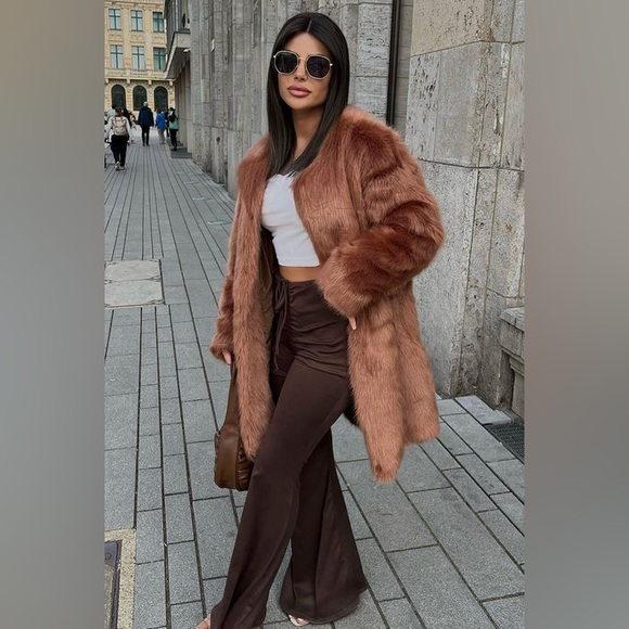 Franchesca Fur Jacket - Brown - Picture 2 of 12